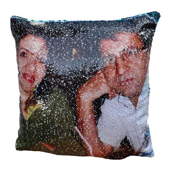 Custom Sequin Throw Pillow with Photo
